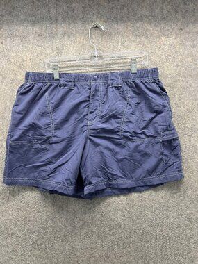 Columbia Shorts Mens XL Blue Nylon Microfiber Hiking Water Lightweight 5 Inseam